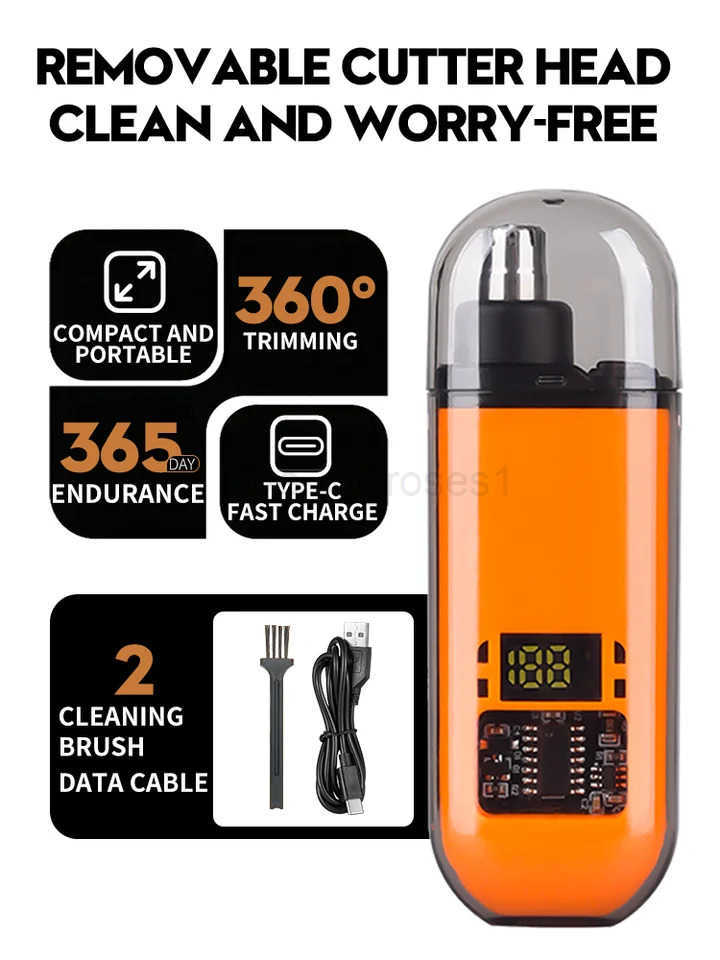 2025 New Electric Nose Hair Trimmer Mini Pocket Nose Ears Hair Eyebrow Trimmer for Men Rechargeable Clipper home appliance Z251030