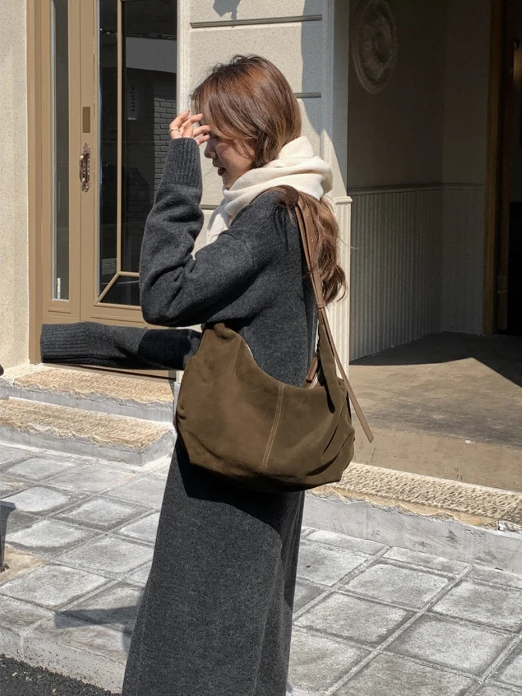 in Women Autumn Winter Lapel Full Sleeve Solid Long Knitted Dress Casual Thicken Warm Loose Sweater Dress Female Vestidos 251029