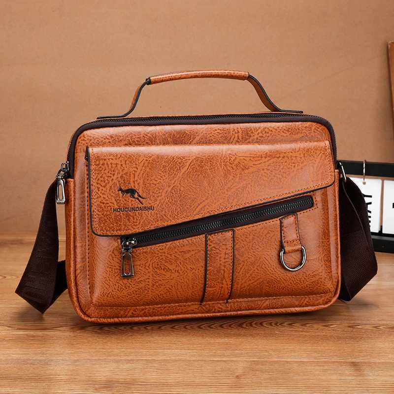 Kangaroo Brand Men Shoder Bag Leather Messenger Bag For Men Off Business Briefcase Small Handbag M Crossbody Side Bags Y251011