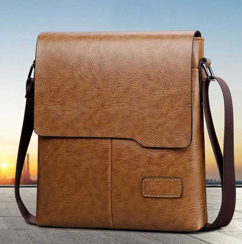 New Man Messenger Bag Men Pu Leather Shoder Bags Business Crossbody Casual Bag Vintage Handbag Sing Y251011