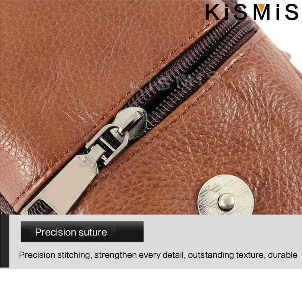 Mens Leather Waist Bag Mtifuncti Fanny Pack Large Capacity Crossbody Shoder Bag Mti Pockets Y251011