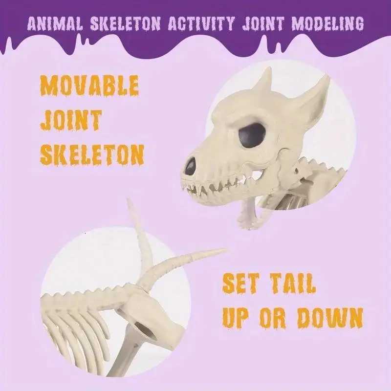 Halloween Creative Home Ornament Animal Skeleton Decoration Little Wolf Skeleton Indoor Outdoor Garden Halloween Decoration C251030