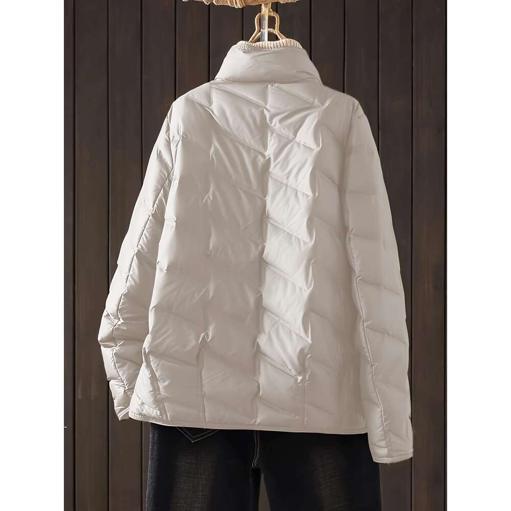 Women S Coat Women S Winter Coat Beige Cold Weather Jacket Front Button Closure Side Pockets Hine Washable Outerwear For Everyday Formal Events