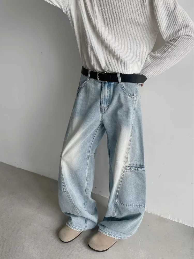 Trashy Y2K 2000S Washed Blue Baggy Jeans Pants For Men 90S Vintage Clothes Wide Leg Denim Korean Casual Trousers Pantalon Hombre J251030