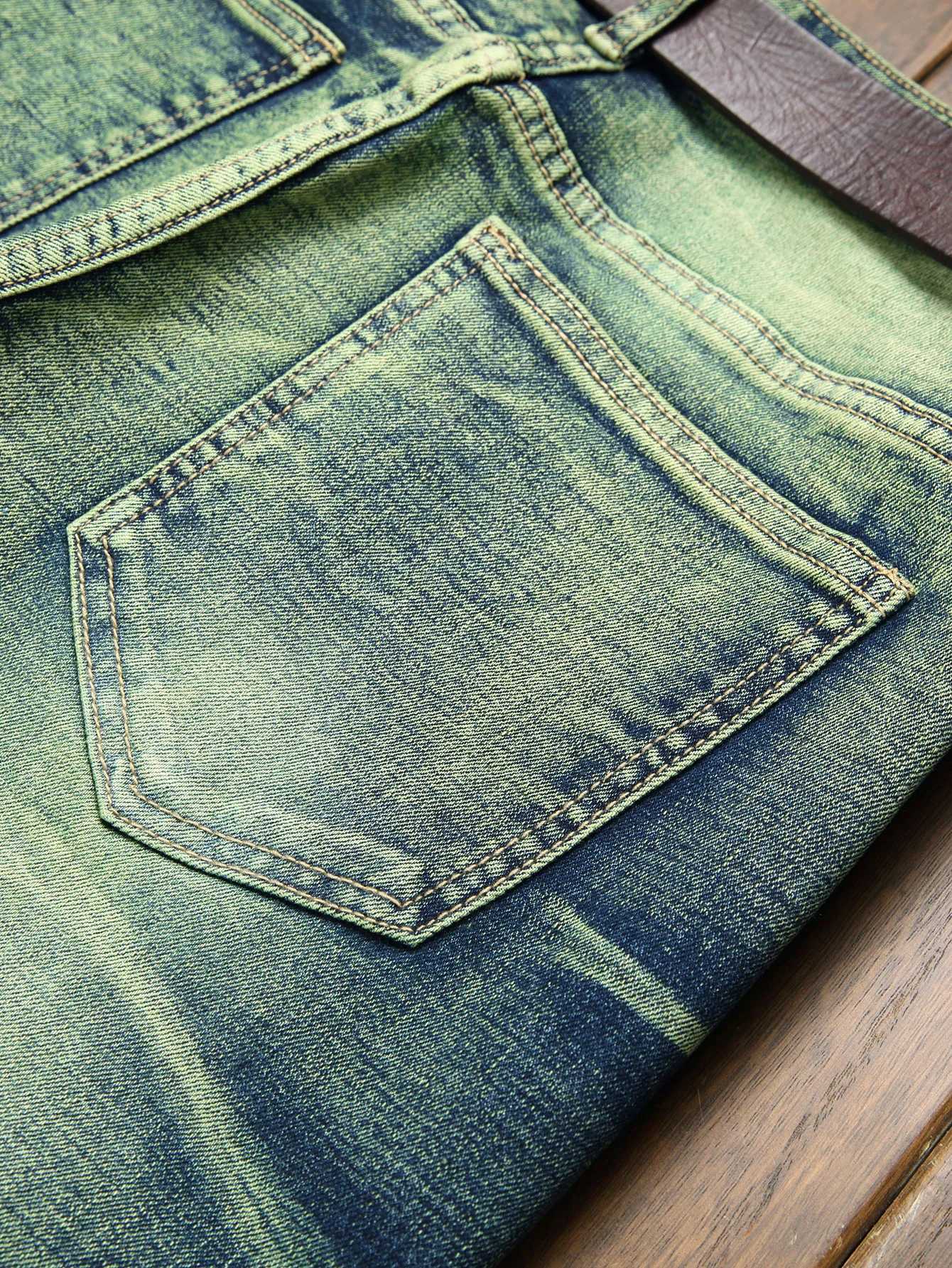 Stylish Mid Stretch Slim Fit Jeans Mens Mid Waist Distressed And Ripped Denim Jeans With Tassels For All Seasons Street Wear J251030