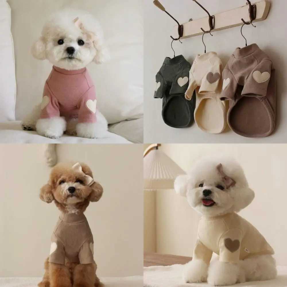 New Winter Warm Gift Pet Dog Clothes Bear Teddy Cute Love Puppy Clothing Base Shirt Designer Cat Pet Warm Clothes C251030
