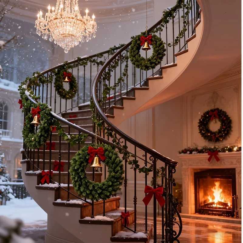 1pc Artificial Christmas Wreath Durable Plastic Xmas Decor Wedding Holiday Dcor Christmas Wreaths For Front Door C251030