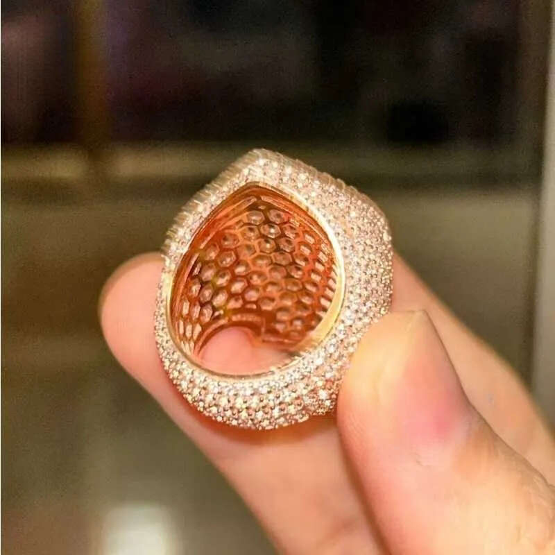 Designer Jewelry New design cross pinky jewelry top quality men sier iced out D-vvs1 dia moissanite hip hop ring