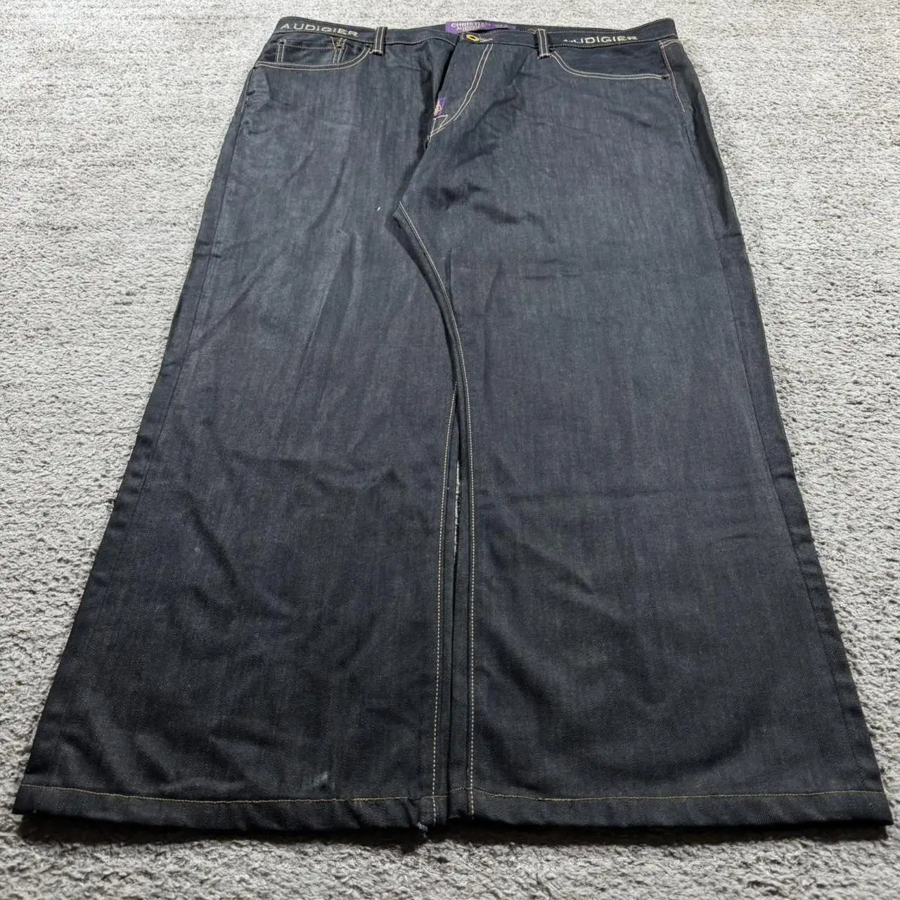 Y2K Relaxed WideLeg Jeans Buddha Embroidery Street Style Denim HarajukuInspired HighWaisted StraightLeg Printed Jeans 251029