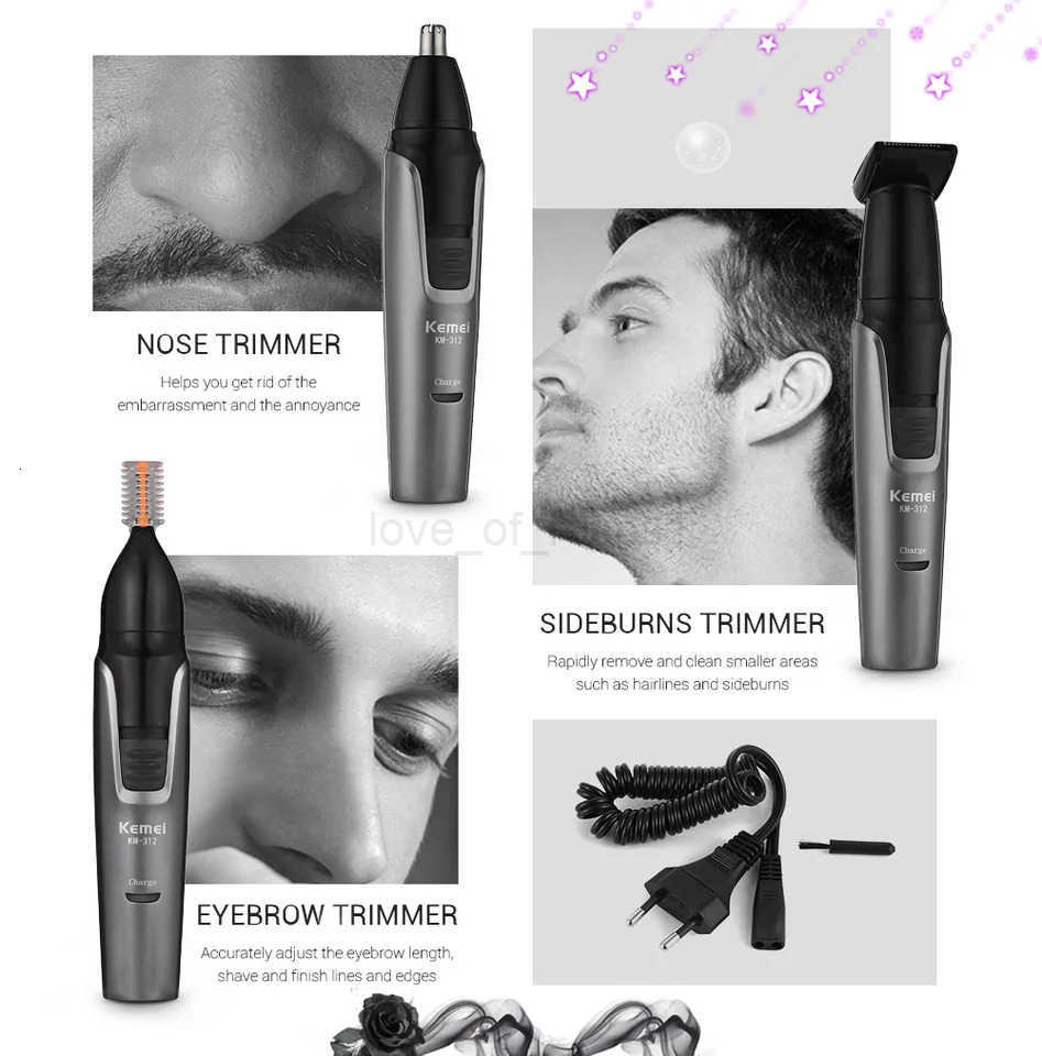 3in1 rechargeable nose trimmer beard trimer for men micro shaver eyebrow nose hair trimmer for nose and ear cleaner grooming set Z251030