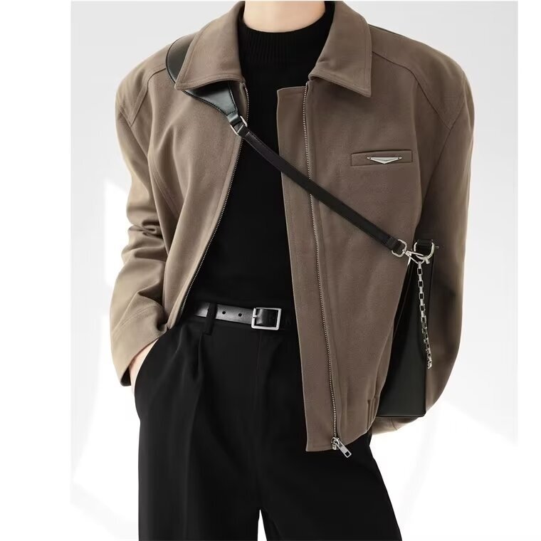 Cleanfit Korean Style Short Executive Jacket High Street Trendy Designer Coat Men's Coat Autumn Winter Fashionable High-end Lapel Top