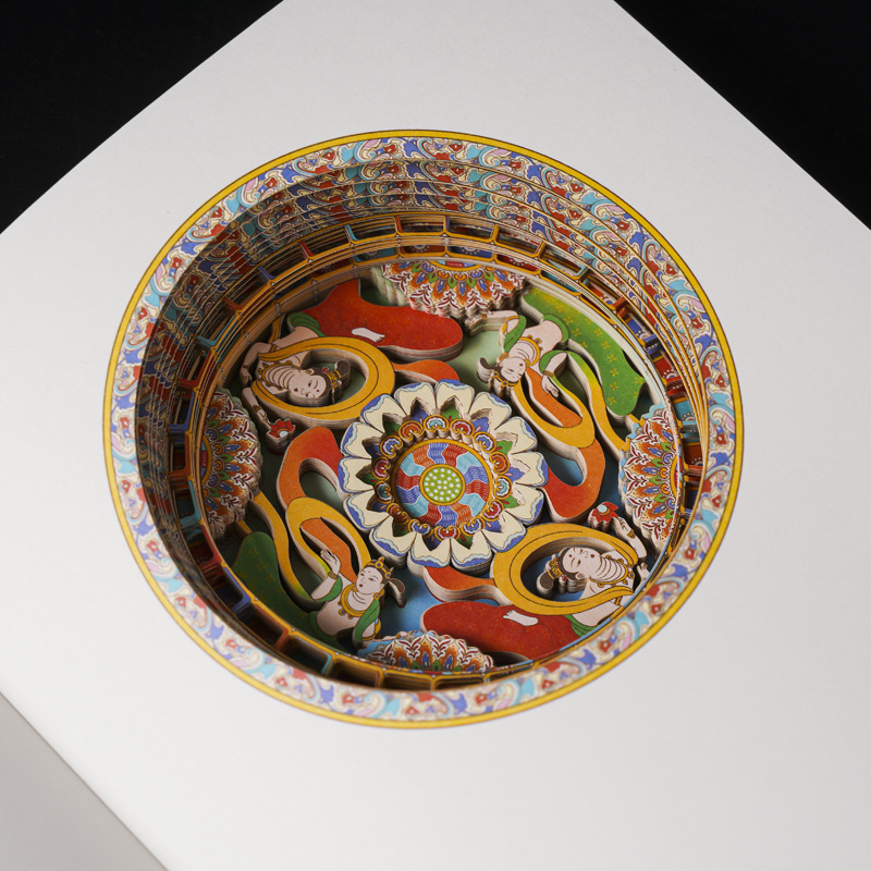 3D Notebook of Mogao Grottoes Paper Nine-colored Deer Flying Skyward Pop-up Carving Travel Check-in Book ddmynov
