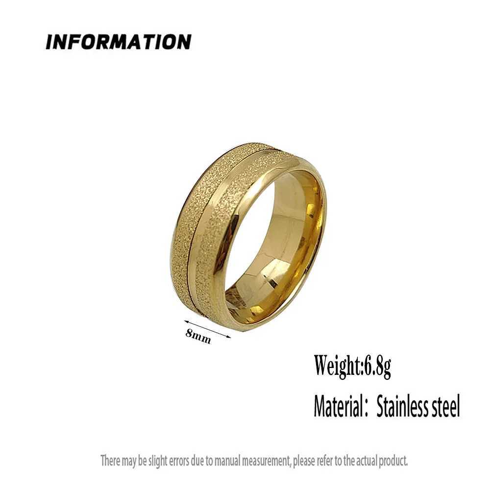 Simple plain matte lines Light luxury niche daily commuting Versatile ring Wedding party gift High quality waterproofW251030