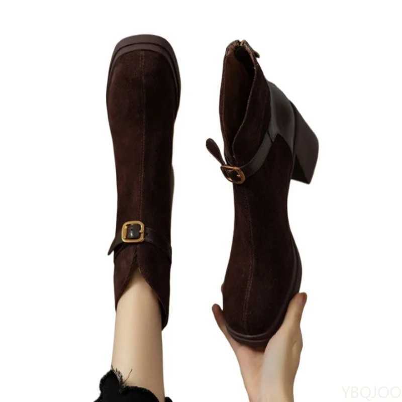 Fashionable versatile thick sole thick heel women boots autumn winter elegant simple high heels leisure comfortable women shoes Z251029