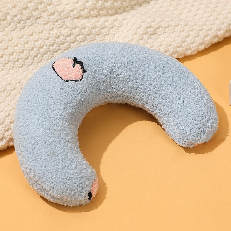 Cute Piggy Moon Pet Pillow with Concave Center Soft Plush Head & Neck Support for Puppies Kittens, Washable, 7 Colors