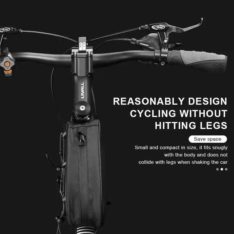 MTB Gravel Bike Handlebar Front Bag Road Cycling Accessories Bicycle Top Tube Bag Portable PU Rainproof Waterproof Bags H251029