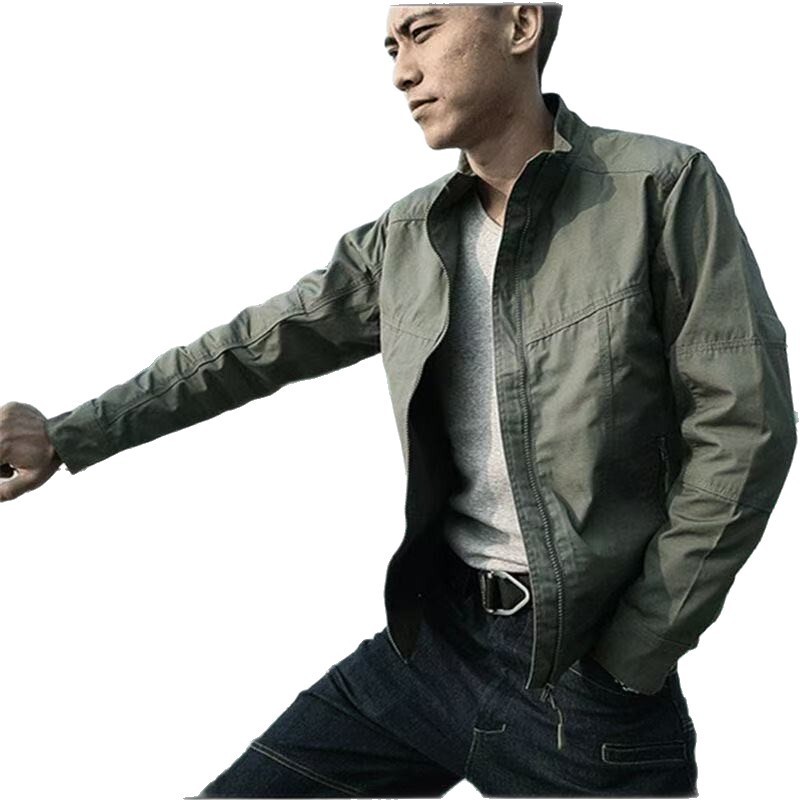 Stand Collar Designer Coat New Men's Spring And Autumn Solid Color Outdoor Hiking Jacket Casual Workwear Jacket Trendy Brand