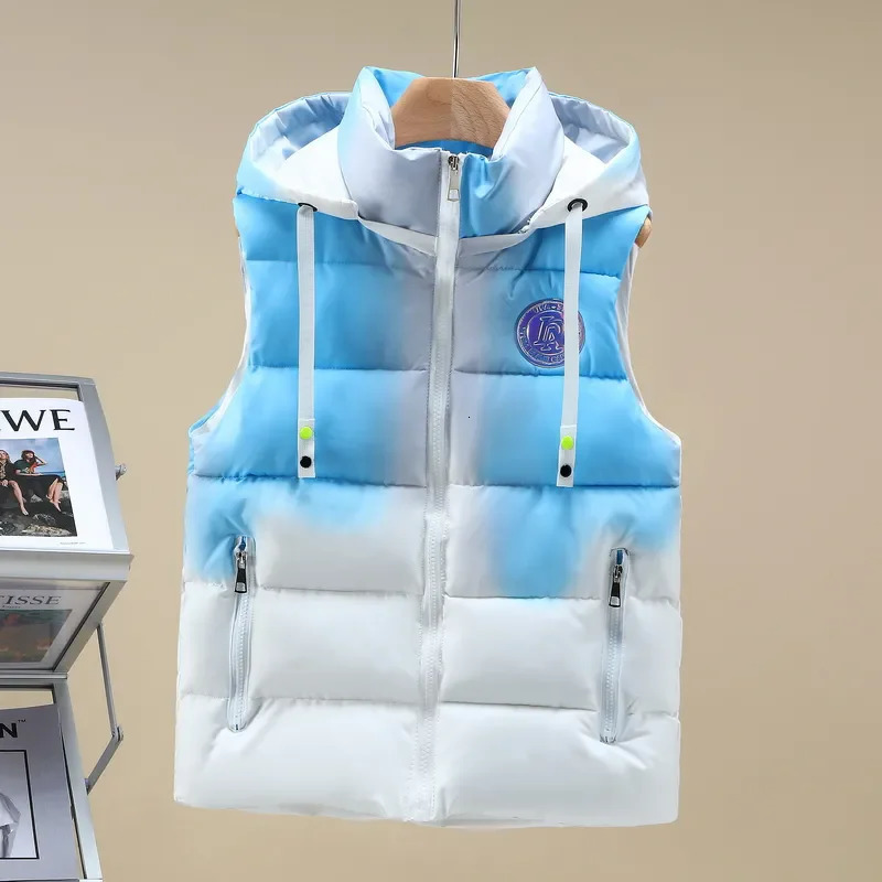 Autumn Winter Light Thin Standing Collar Down Cotton Vest Womens Slim Fashion Sleeveless Warm Gradient Waistcoat Female 251029