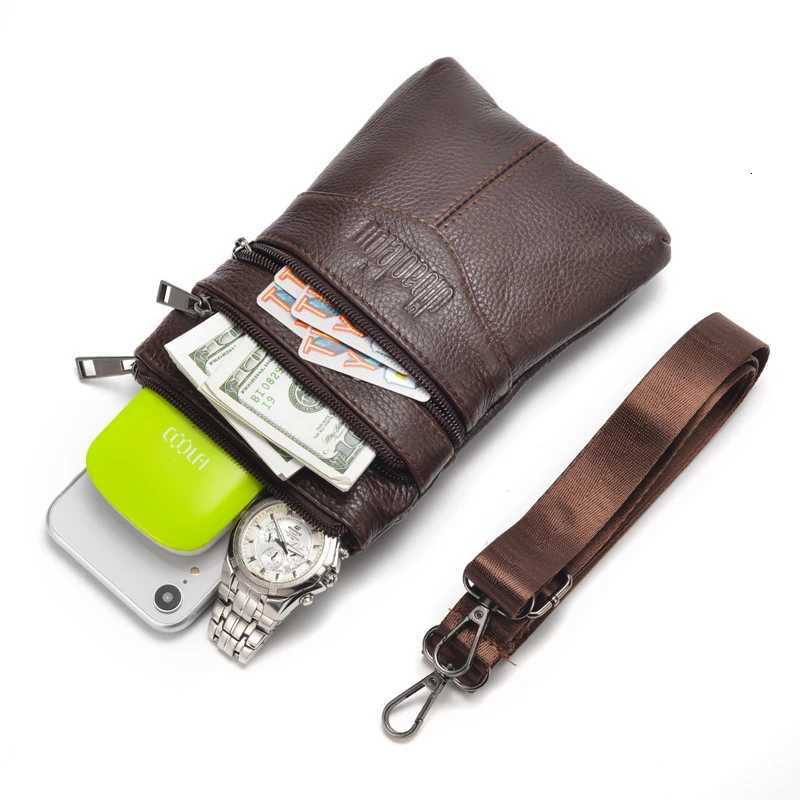 Genuine Leather mens Crossbody Bag High Quality Business Messenger Bag Mini Large Capacity Waist Pack Y251011
