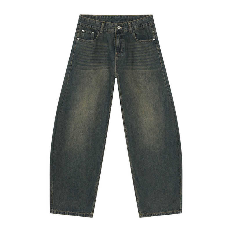 Men's Jeans Man Clothing|Four Seasons New Style Simple Wide-Leg Three-Dimensional Scimitar Washed Jeans Casual Trend