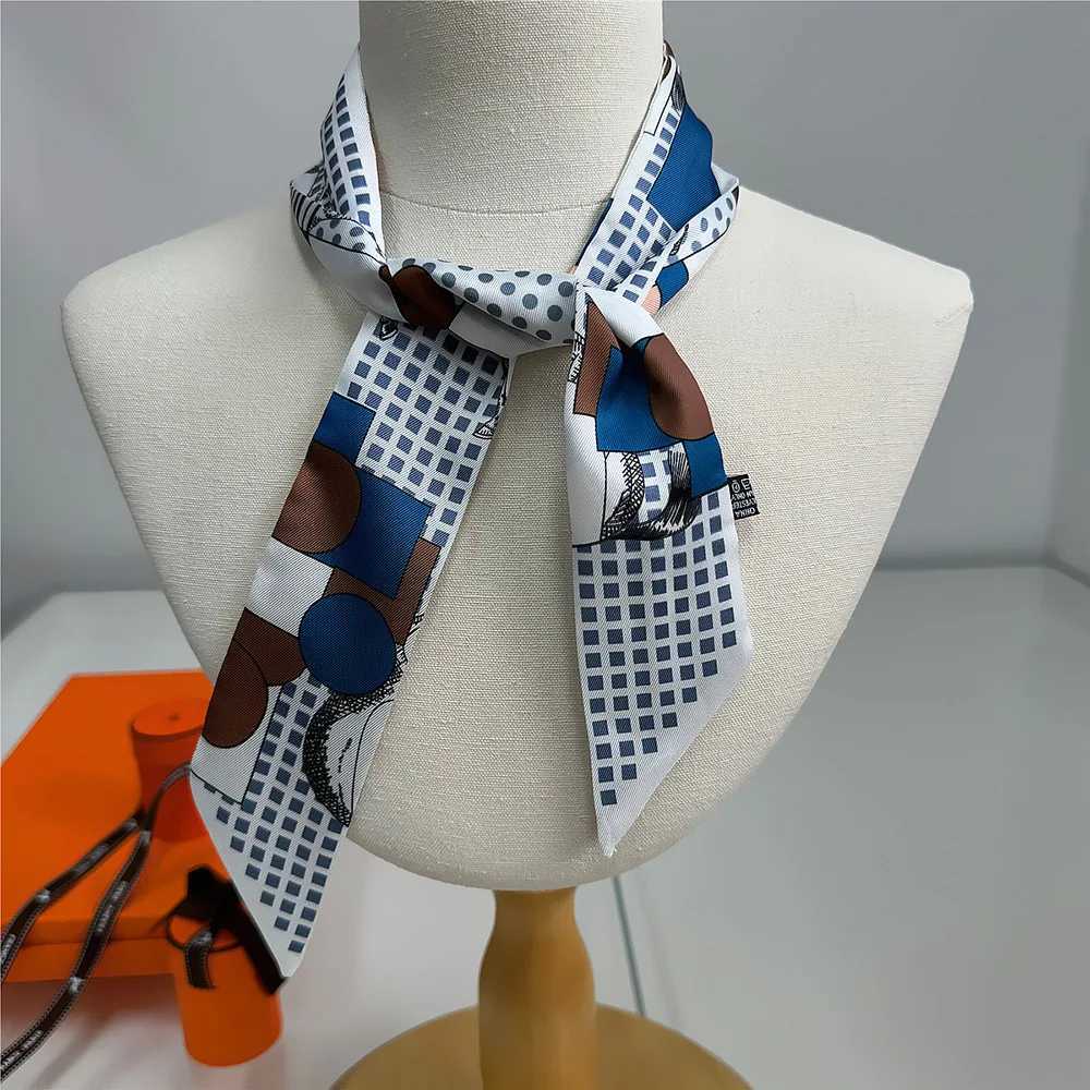 590cm New Saddle Silk Scarf Twill Silk Headband Fashion Scarf Tied Bag Ribbon Streamer Headband DecorationW251029