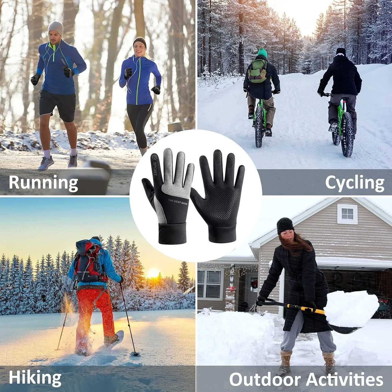 YANBIGUO Thermal Winter GlovesTouch Screen Cycling GlovesWaterproof Windproof Anti Slip Hands Warm for Hiking Driving Running J251029