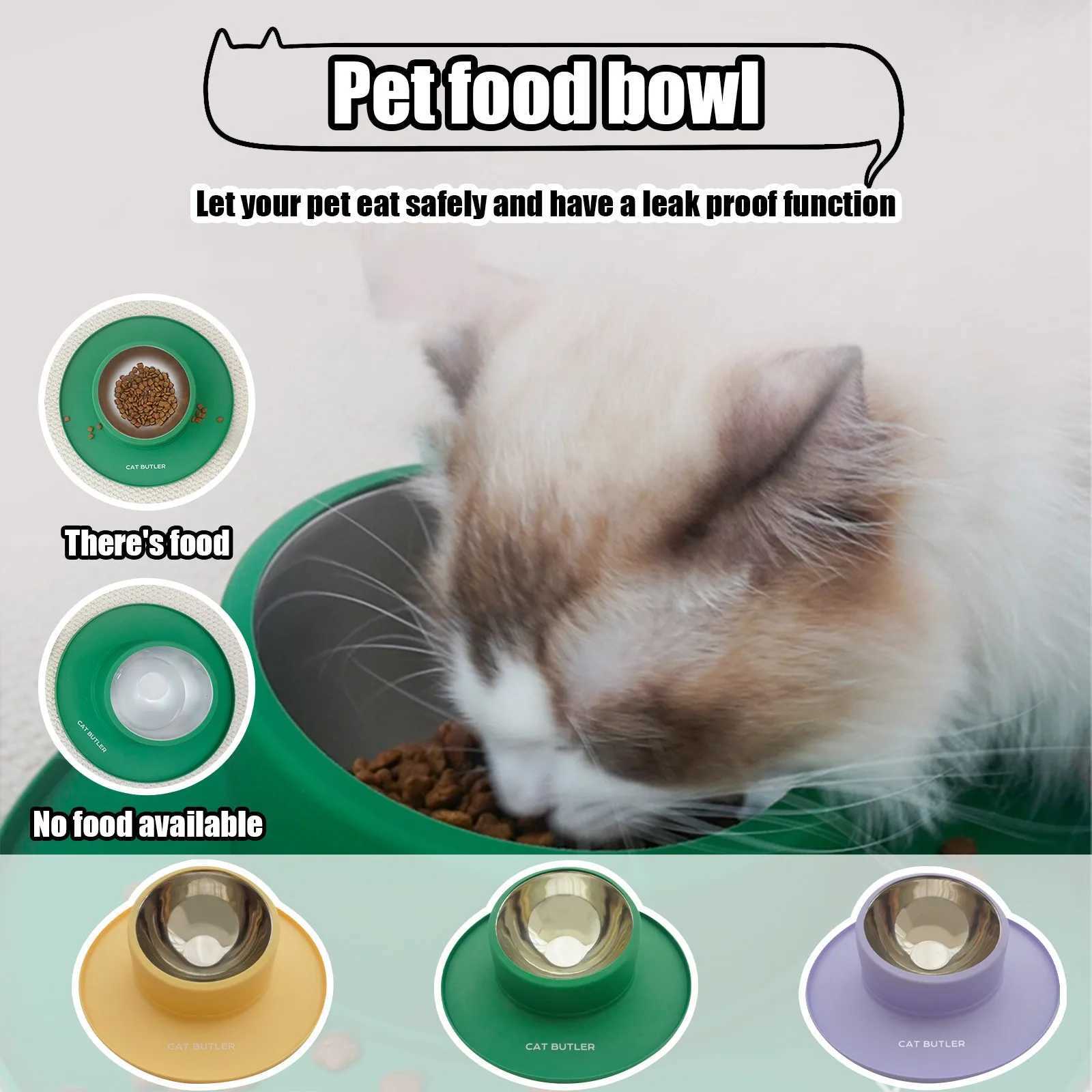 Silicone Stainless Steel Pet Nonslip And Leakproof Eating And Drinking Dualpurpose Easy To Clean Dog Fixed Dog Food Bowl J251113