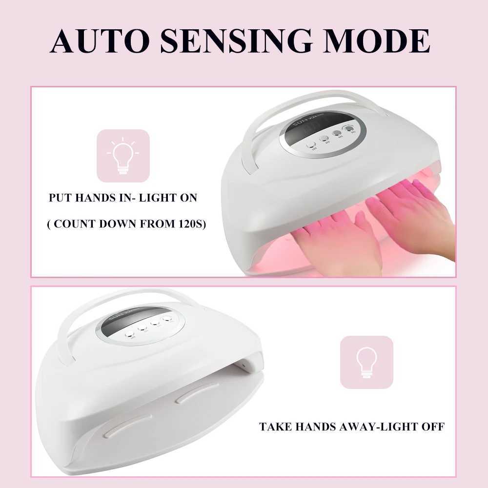 84Leds X24 MAX Nail Dryer Double Hands Use UV LED Lamps For Gel Polish Curing Manicure Salon Large LCD Display Nail Lamp L251030