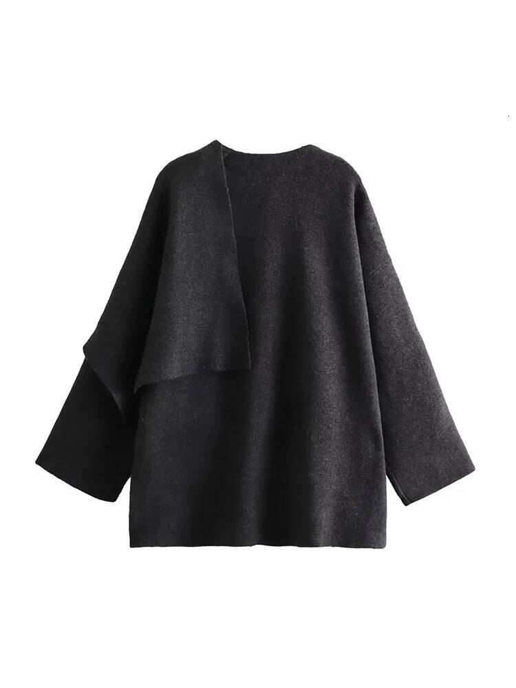 winter jacket women Women's Fashion Fall and Winter Comfortable Casual Commuter Knitted Loose Warm Coat Asymmetric Elegant Split Jacket