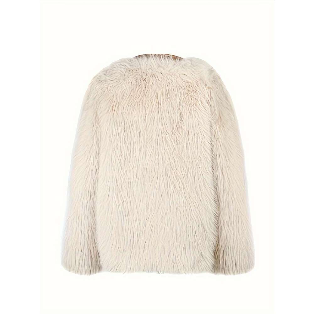 Elegant Coat Elegant Faux Fur Coat Mixed Media Long Sleeve Button Front Women S Clothing For Winter Fall