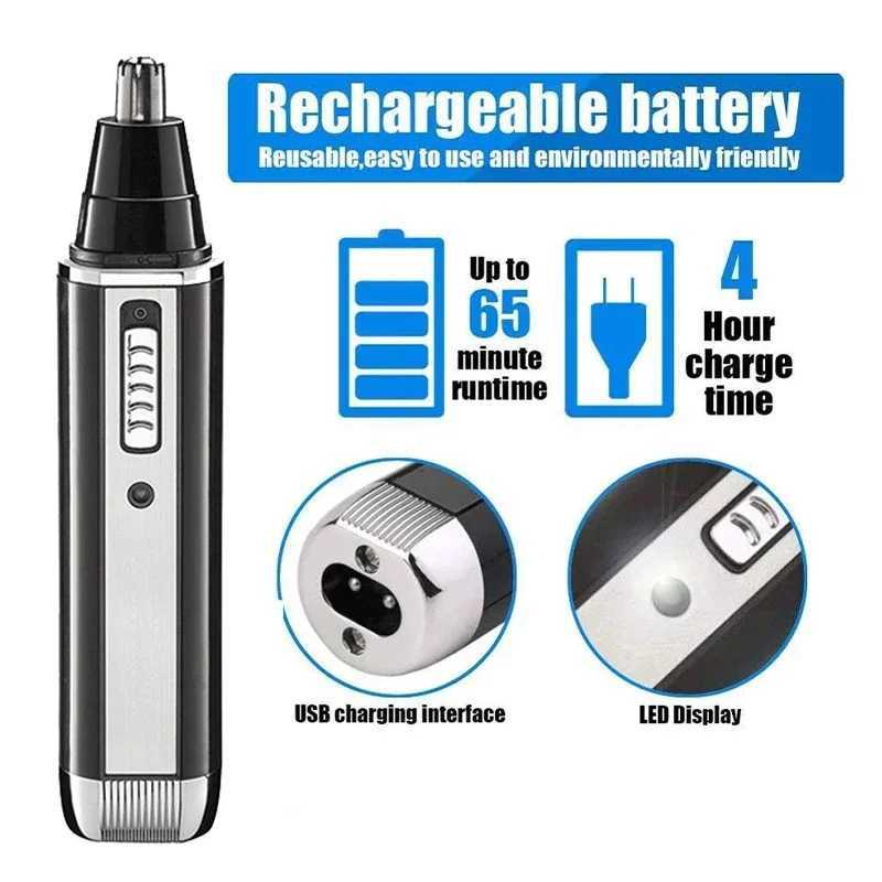 4in1 Electric Nose Hair Trimmer Rechargeable Ear and Nose Hair Trimmer Cleaning Nostrils and Removing Compact And Portable M251030