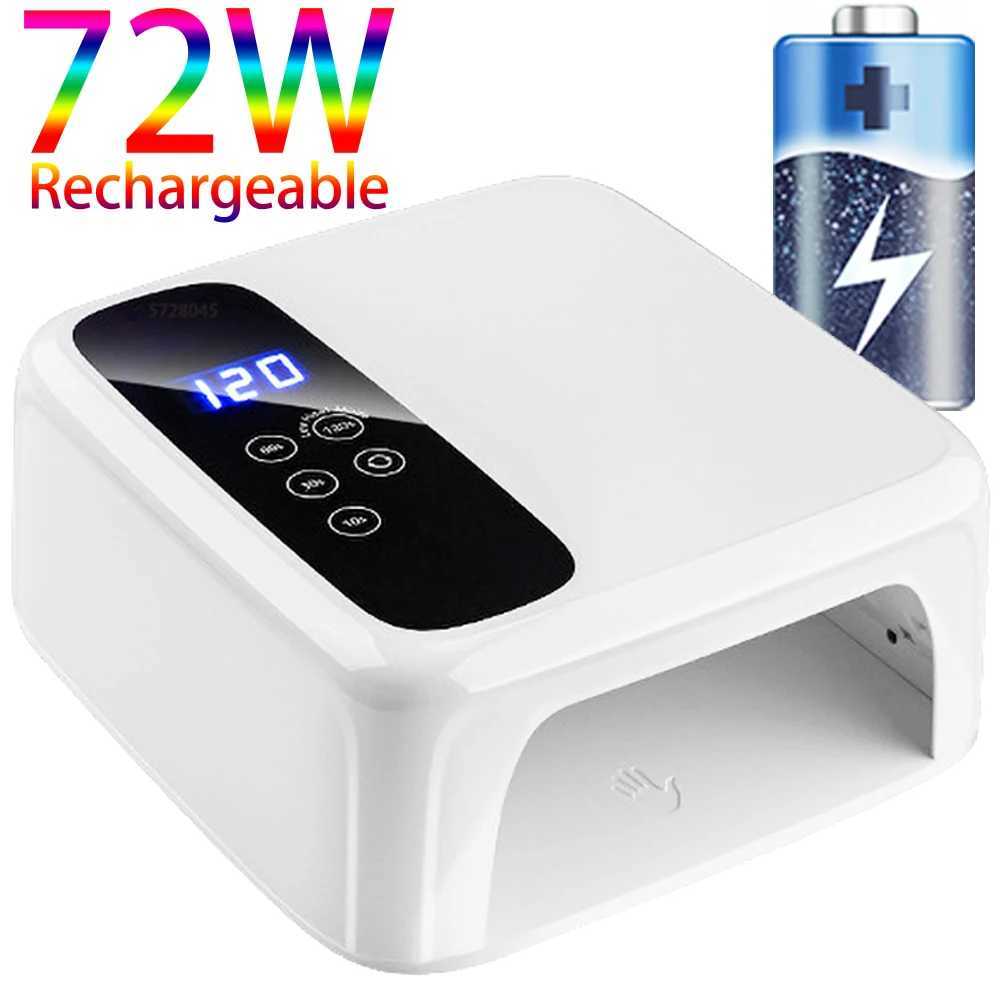 Wireless Led Nail Lamp UV 72W Rechargeable 15600mAH Professional Gel Nail Dryer Nail Polish Curling Lamp for All Gel Nail Polish L251030