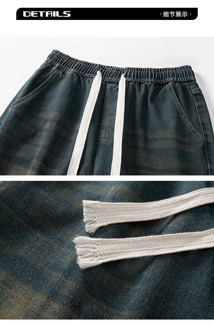 Broken hole jeans mens 2025 summer new loose straight leg American high street wide leg pants trendy brand versatile long pants J251030