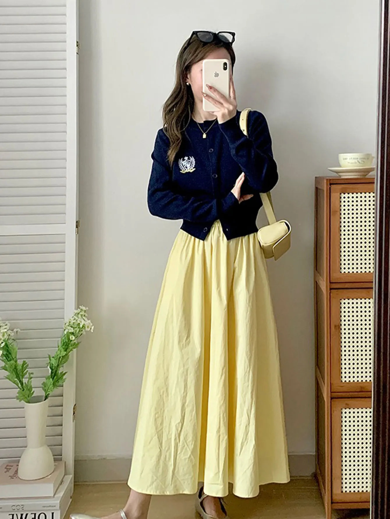 Elastic waist slim pants skirt summer and autumn leisure loose long skirt womens clothing 251028