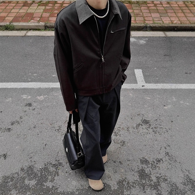 American Style Reversible Houndstooth Jacket For Men With High-end Old Money Style Designer Jacket Turn-down Collar Blazer