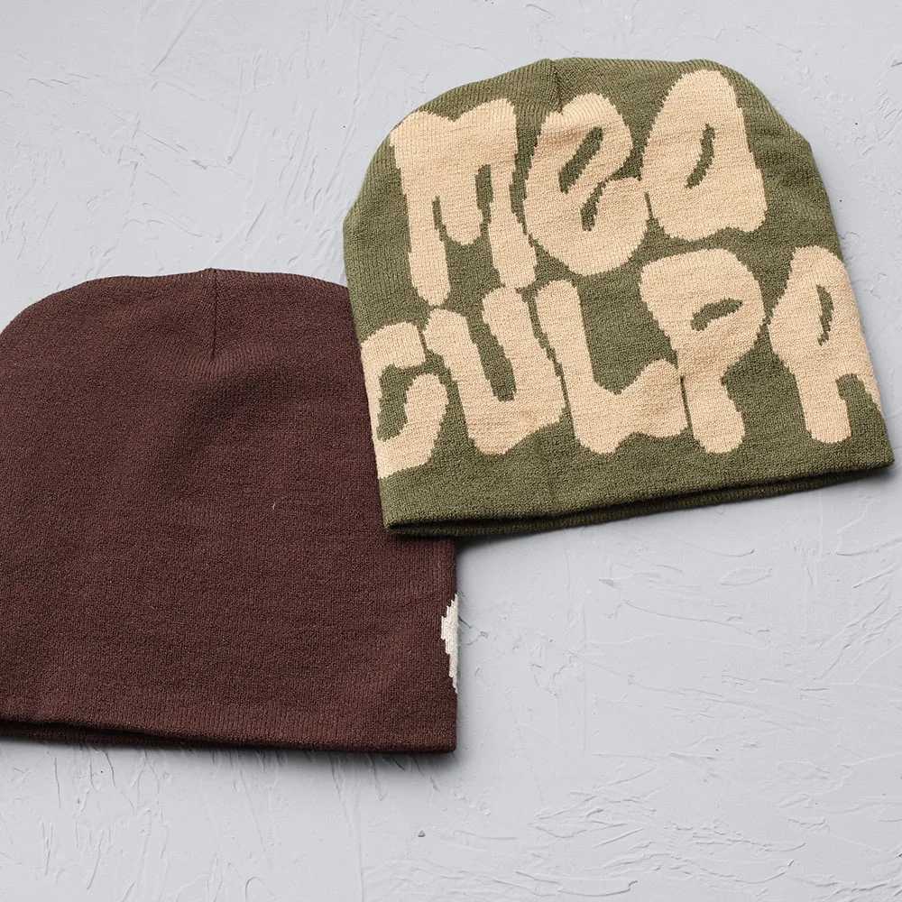 2024 new popular winter knitted streetwear westwood beanie jacquard custom beanie y2k acrylic hip hop mea culpa hat capsXJ251030