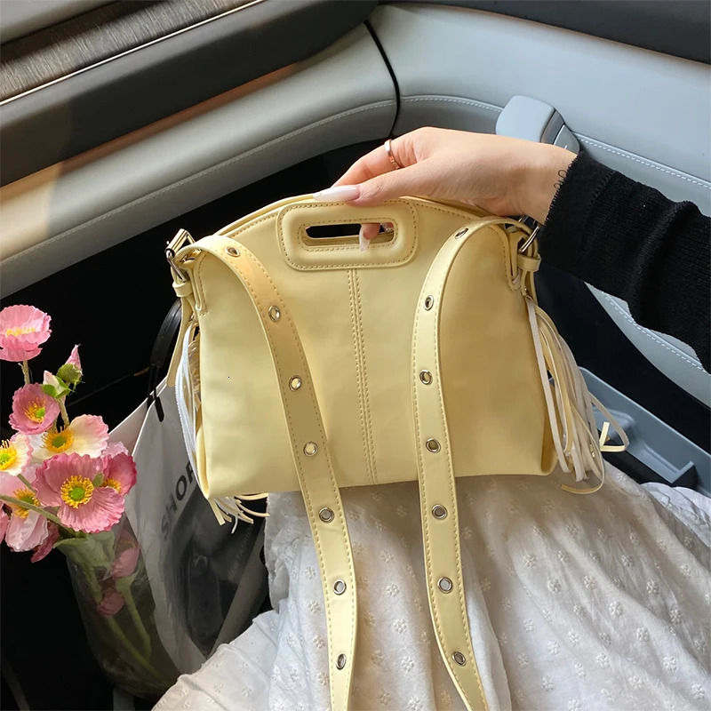 Tassel Lady Clutch With Adjust Shoulder Strap Large Capacity Shoulder Crossbody Bag Korean Fashion Versatile Dumpling Bag 251030