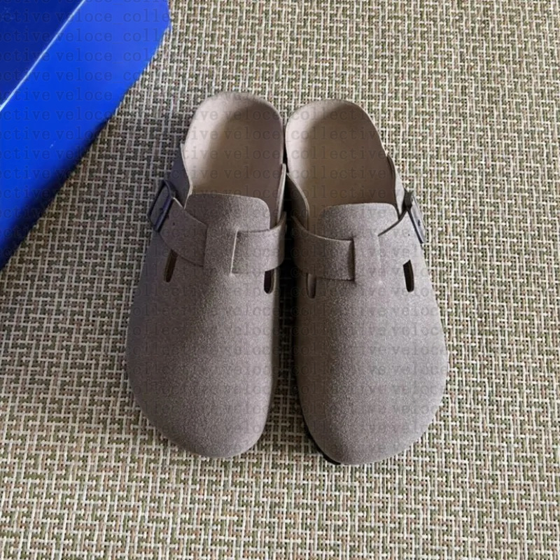 Designer Half Slippers Suede Slides Luxury Womens Mens Mules upper sandals Loafers outdoor Slip On Sandals Sliders Shoes Flat Size EU 35-45 With Box