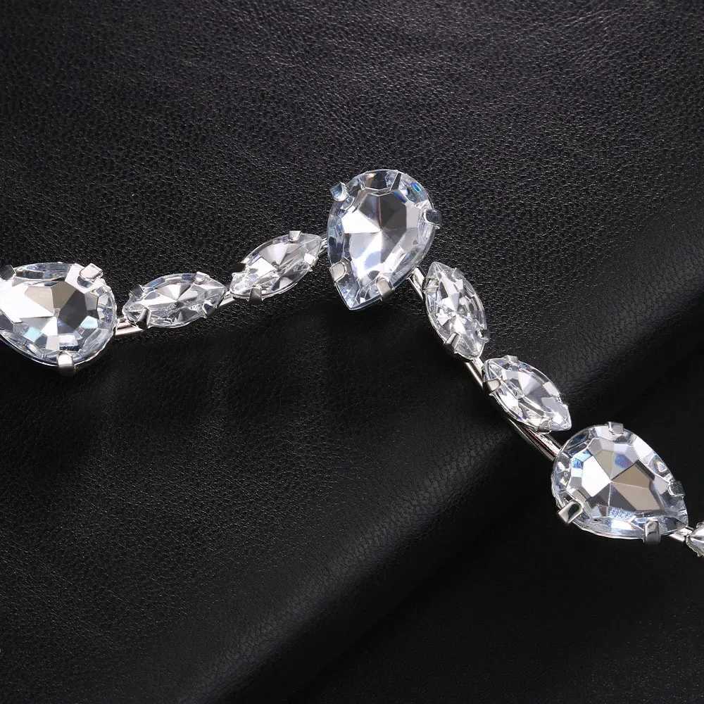 Stonefans Fashion Shiny Crystal Glasses Frame Jewelry for Women Vintage Rhinestone Water Drop Half Frame Glasses AccessoriesW251029