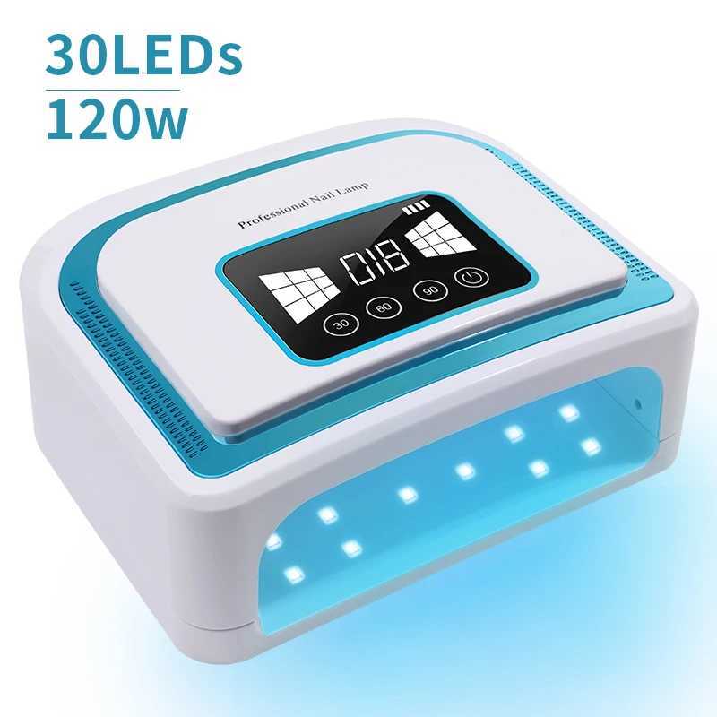 Led Lamp For Nails Uv Nail Drying Gel Manicure Cabin Polish Dryer 120W Light Dryers Wireless Cordless Rechargeable L251030