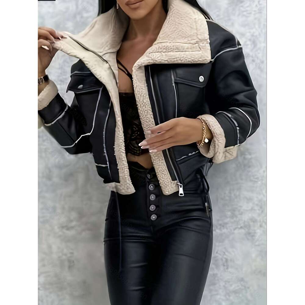 Fleece Lined Jacket Women S Fleece Lined Epaulet With Pockets Drawstring Hem Button Closure Warm Fall Winter Coat In Black Stylish And Functional For