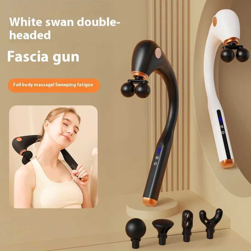 USB Dual Head Extended Handle Fascia Gun Dual Massage Experience Massager J251030