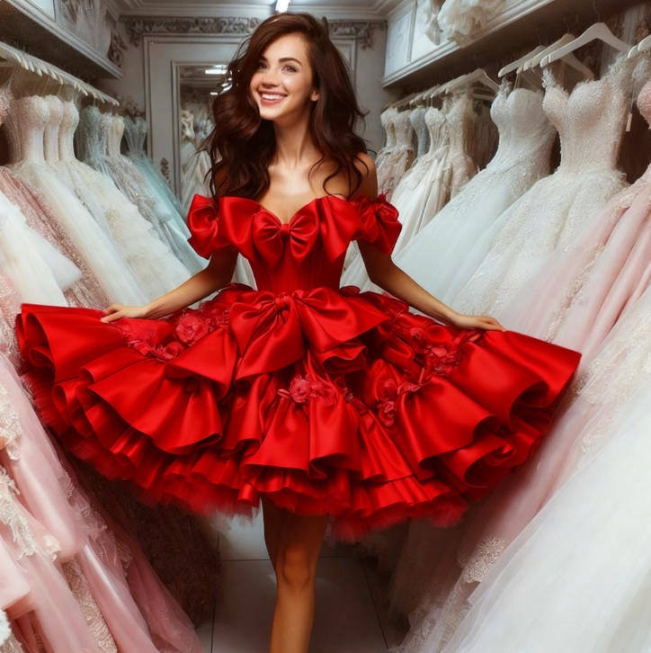 Lavender Short Prom Dresses 3D Floral Appliques Birthday Party Dress Ruffles Off Shoulder Bow Lolita Satin Ball Gown Knee Length Graduation Dress