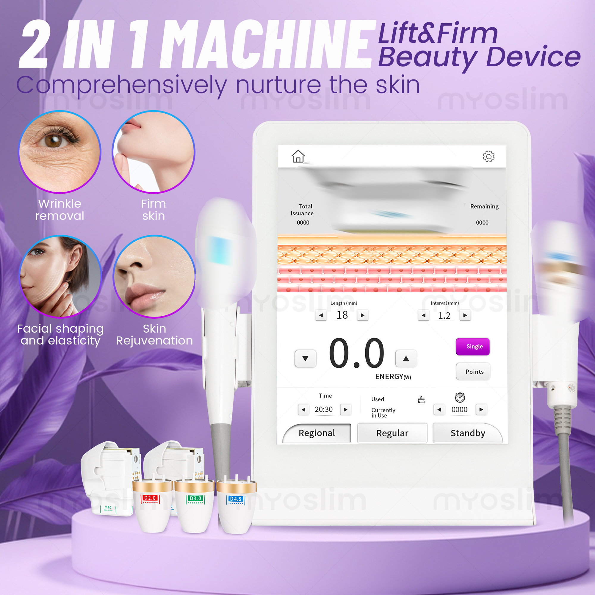 professional Portable HIFU Skin Tightening Face Lifting Device High Intensity Focused Ultrasound Eye Wrinkle Remover Anti-aging Machine