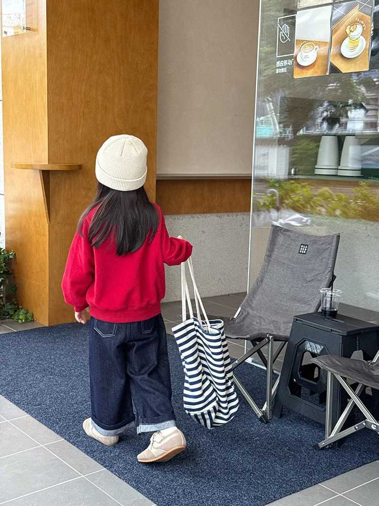 2025 autumn casual westernstyle top for men and women Korean version loose embroidered letter hoodie for childrenT251030