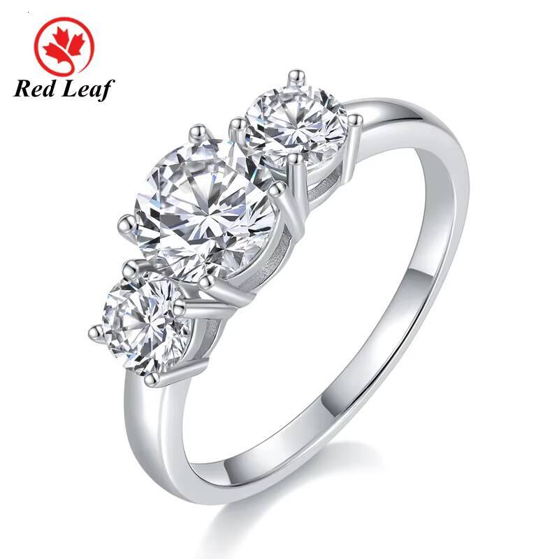 3 Stone Stackable 925 Sterling Silver Round Cut Moissanite Wedding Band Fashionable Fine Jewelry Moissanite Rings for Women