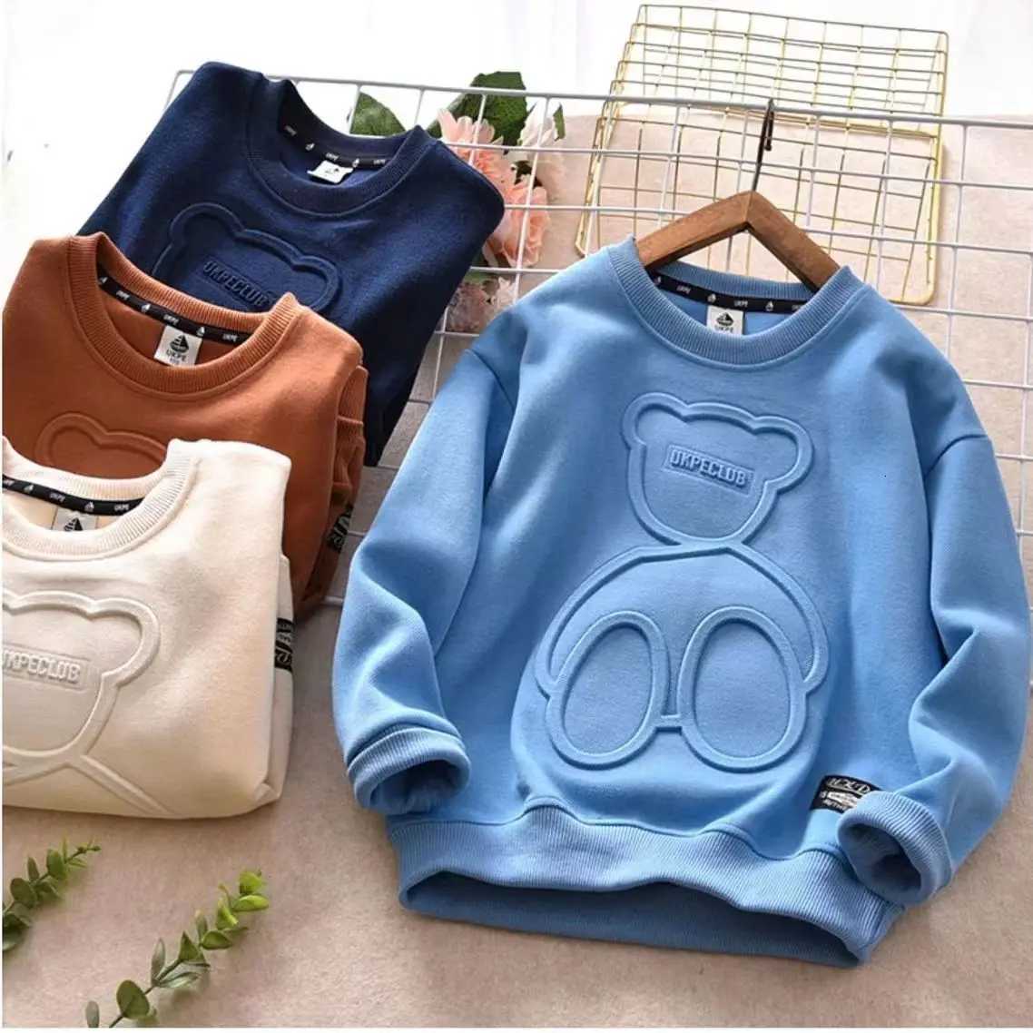 Autumn Steel Print Letter Sweatshirt Boys Clothes Teenagers Long Sleeve Pullovers Girls Kids TShirts Cotton Sports Casual TopsT251030