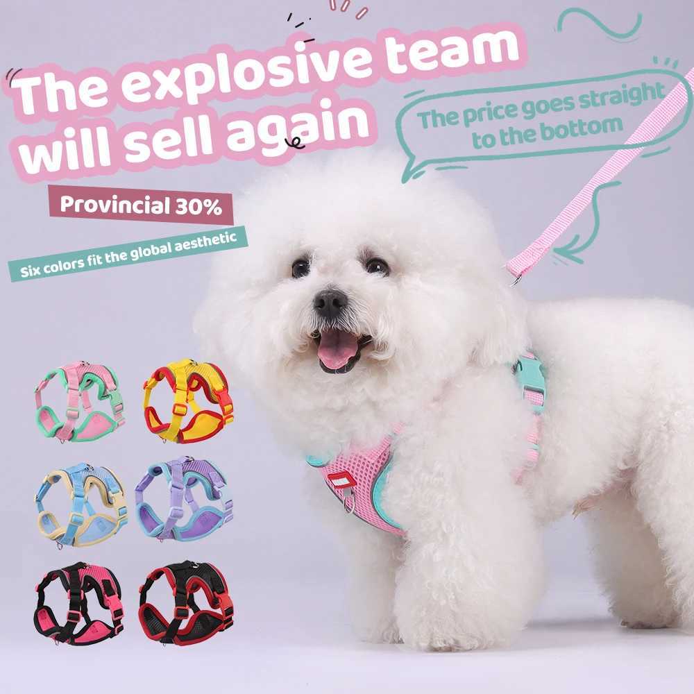 Fashion Pet Harness and Leash Set for Small Dogs Summer Breathable Puppy Dog Vest Harnesses Pinscher Chihuahua mascotas Supplies J251129