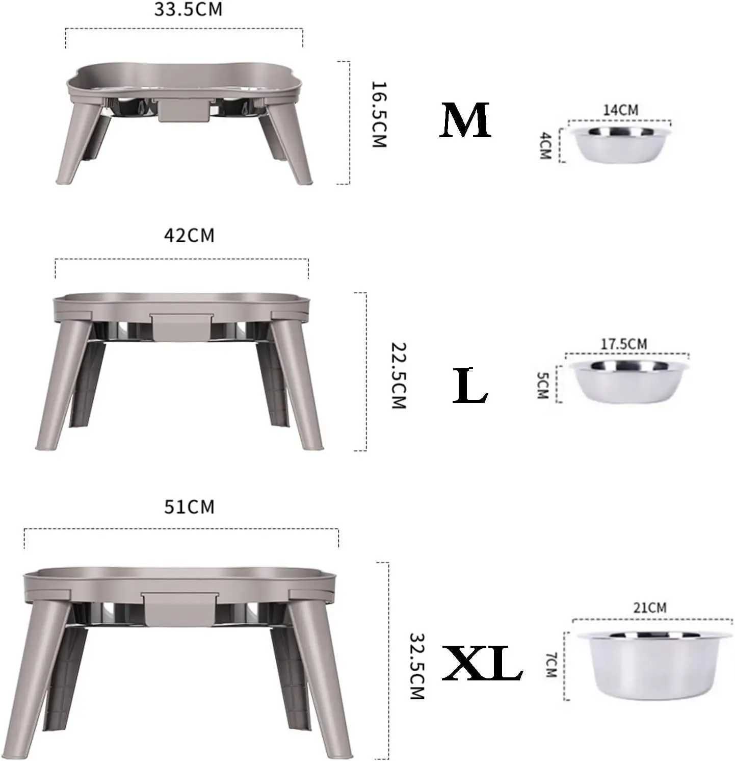 Pet food bowl with stand raised feeder dog bowl spill proof dog water bowl suitable for small medium and large dogs and pets J251113