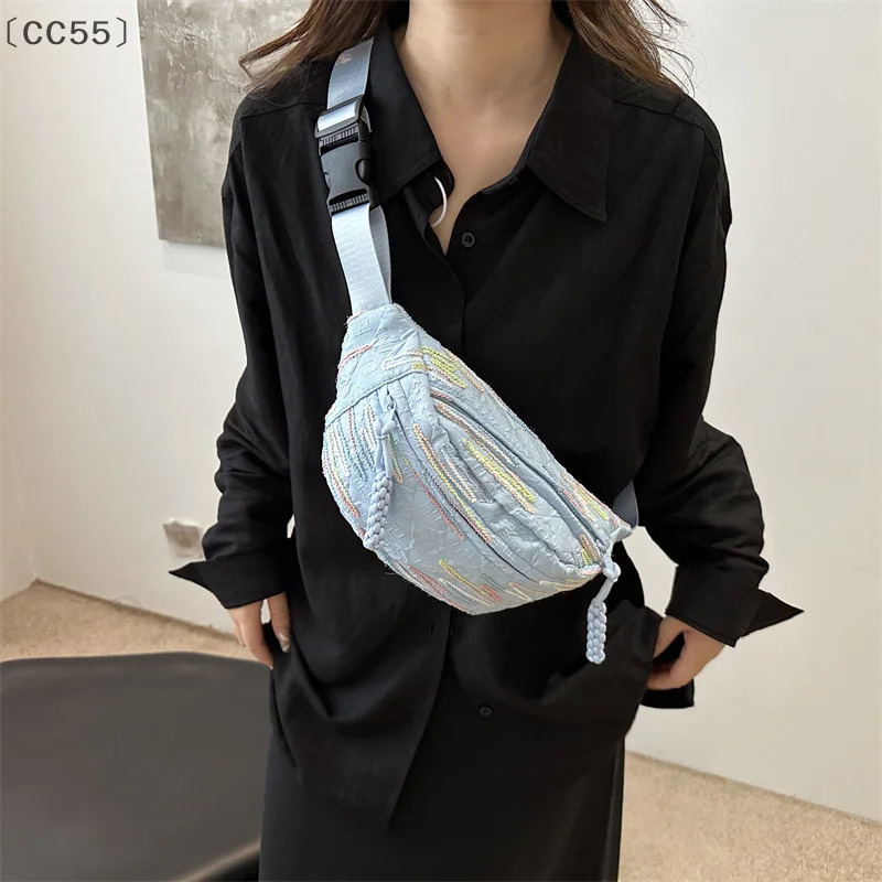 CC55Simple Casual Ins Bag For Women Small Fresh Forest Style Messenger Bag Sports Chest Bag Niche Student Trendy Waist Bag 251030